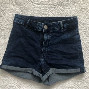 H&M Dark High Rise Jean Shorts